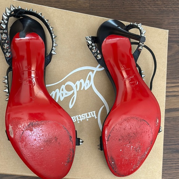 Christian Louboutin Black Studded Women's Sandals - Picture 6 of 12